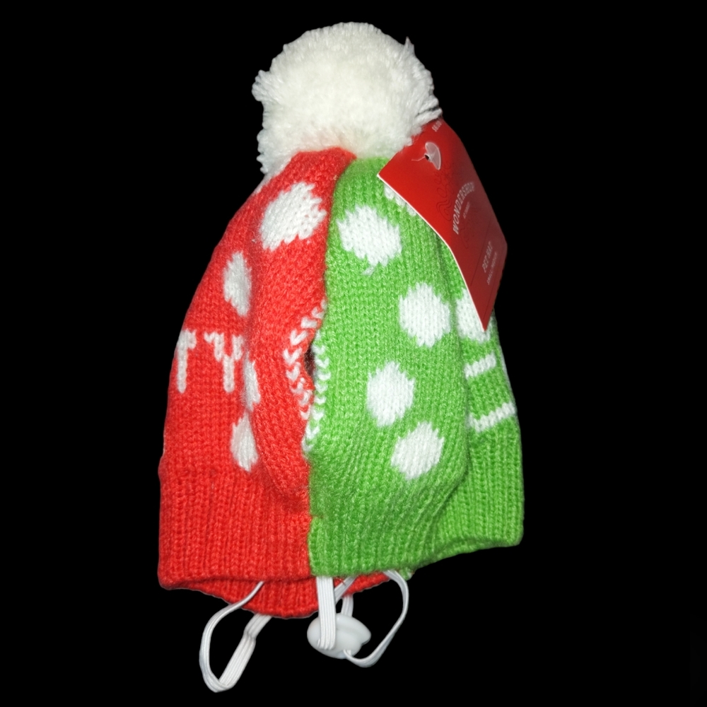 ❤️ Christmas dog costume Naughty Nice hat toque Small